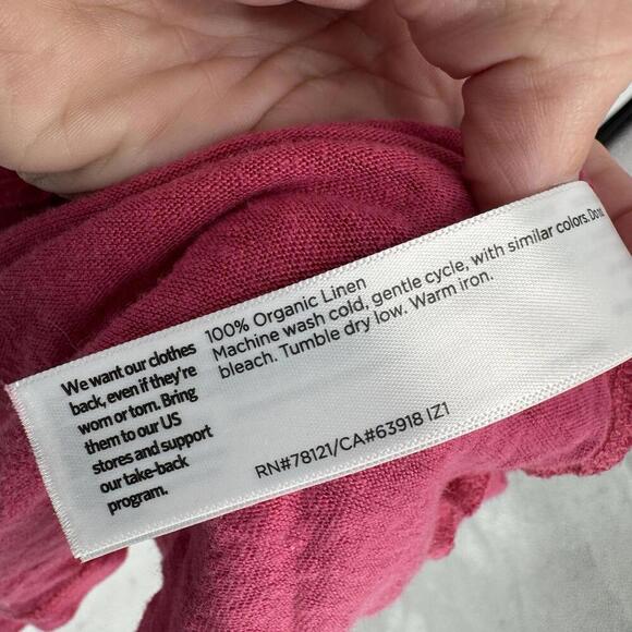 Eileen Fisher Shirt top 3x pink organic linen relaxed beachy plus office work - Picture 4 of 5